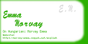 emma morvay business card